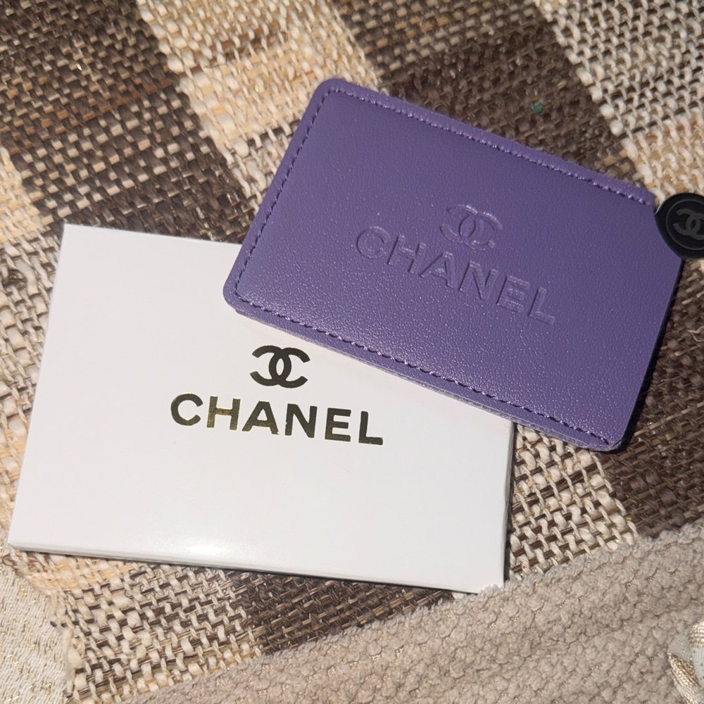 CHANEL Lavender Card Holder mirror